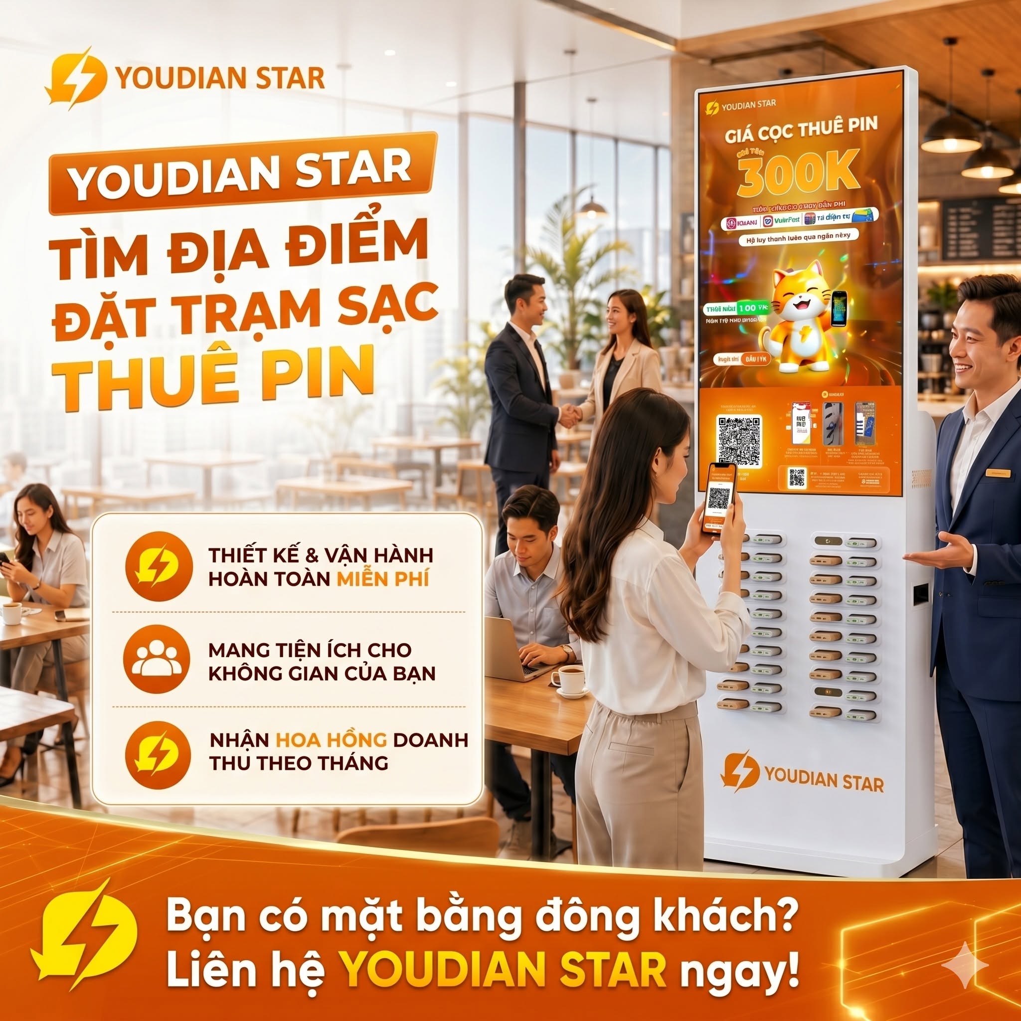 Trạm sạc thuê pin Youdian Star